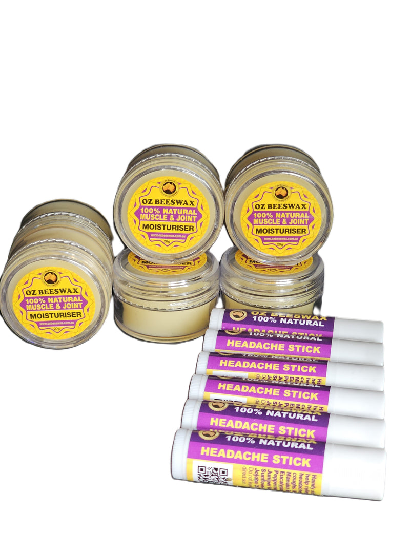 Muscle & Joint Balm 20g x 6 - 5g Headache Sticks 5g x 6